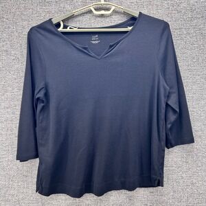 J Jill‎ Womens Shirt Size L Perfect Pima Cotton Classic Capsule Essentials